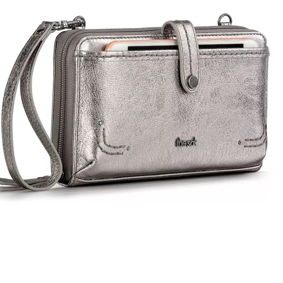 The Sak Handbags - The Sak Iris Leather Metallic Silver Wallet/purse